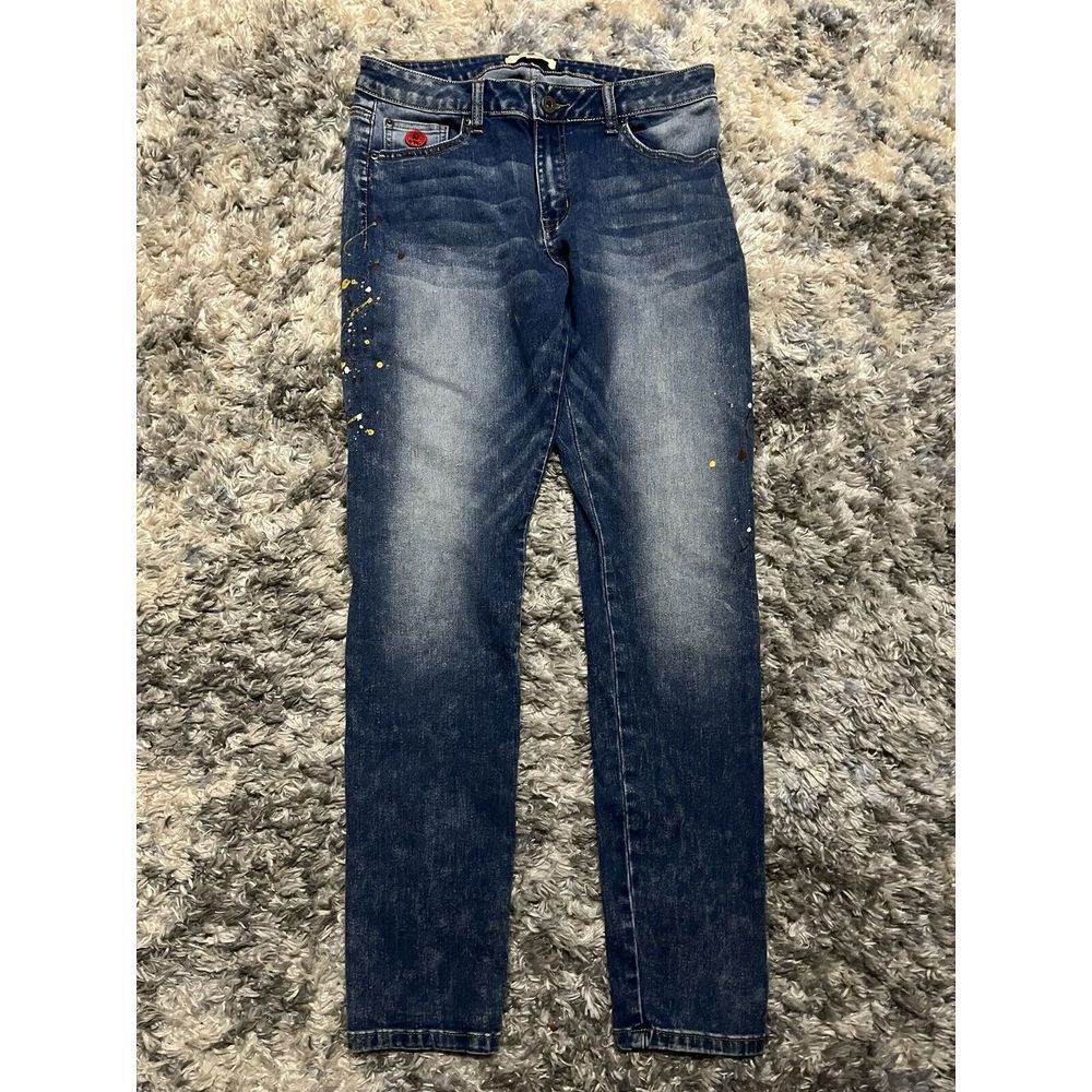 Red Jeans NYC Paint Splatter Size 8 Skinny Unique